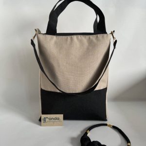 Borsa e collana nero beige